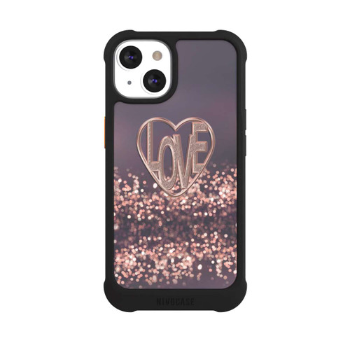 Apple iPhone 13 NIVOmax LOVE Rose Pailleté