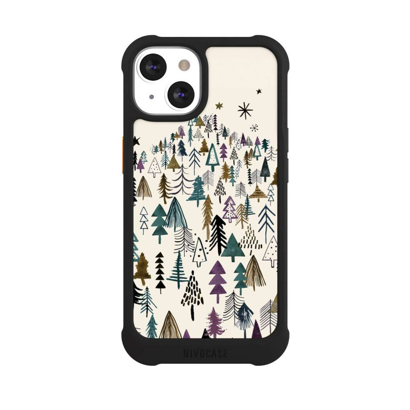 iPhone 13 NIVOmax Bergbäume Wald Lila