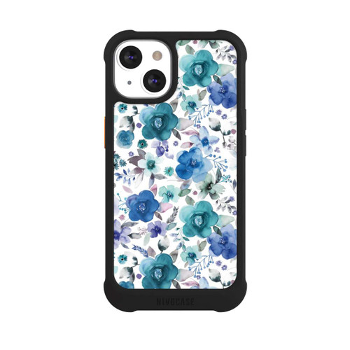 Apple iPhone 13 NIVOmax Bouquets de fleurs d'hiver bleu