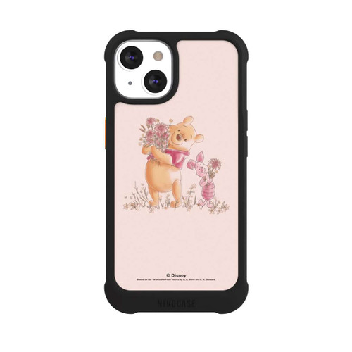Apple iPhone 13 NIVOmax Winnie &amp; Porcinet avec des Fleurs