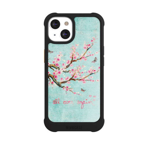 Apple iPhone 13 NIVOmax Motif d'arbre en fleurs de cerisier bleu