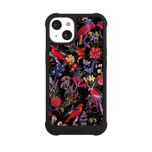 Apple iPhone 13 NIVOmax Dark Flowers and Parrots