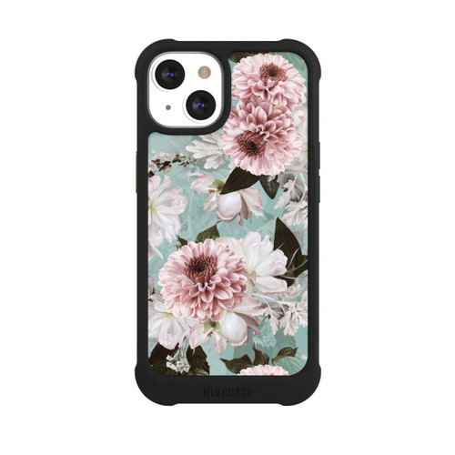 Apple iPhone 13 NIVOmax Flower Wallpaper Baroque Blue