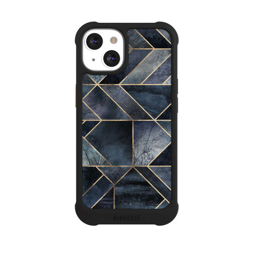 Apple iPhone 13 NIVOmax Abstraktes Natur-Dunkelblau