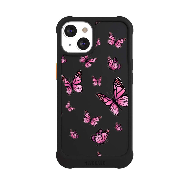 iPhone 13 NIVOmax Schmetterlinge pink