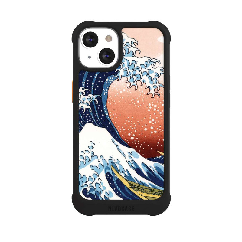 iPhone 13 NIVOmax Kanagawa Welle Mit Rotem Hintergrund