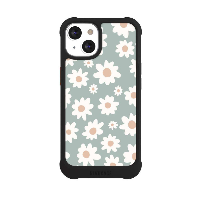 iPhone 13 NIVOmax Daisy Flower Seamless Pattern Green