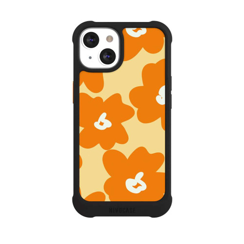 Apple iPhone 13 NIVOmax Fleurs Rétro Jaune &amp; Orange