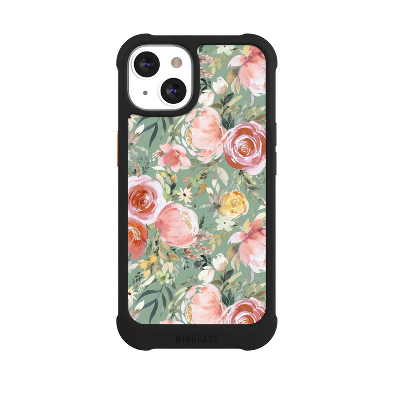 iPhone 13 NIVOmax Pastellfarbener Pfingstrosenstrauß