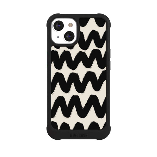 Apple iPhone 13 NIVOmax Vagues Noires Pattern