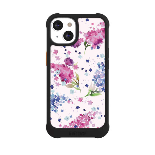 Apple iPhone 13 NIVOmax Hortensias Floraux Lilas Rose