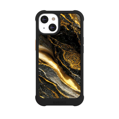 Apple iPhone 13 NIVOmax Schwarze Marmor Goldschichten