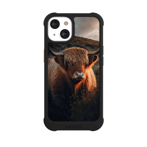 Apple iPhone 13 NIVOmax Vache Highland avec de grandes cornes avec IA