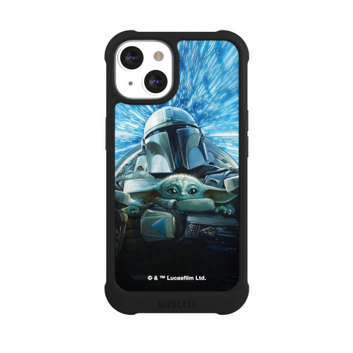 Apple iPhone 13 NIVOmax Grogu und Mando fliegen blau