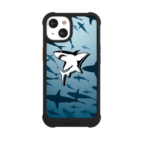 Apple iPhone 13 NIVOmax Haie Muster Blau
