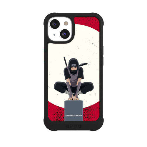 Apple iPhone 13 NIVOmax Symbole Itachi Uchiha fond rouge