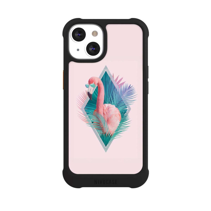 iPhone 13 NIVOmax Tropical Leaves Flamingo