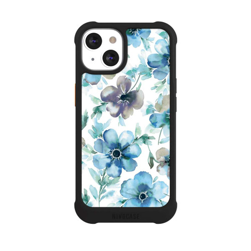 Apple iPhone 13 NIVOmax Blaues Blumenmuster Trendy