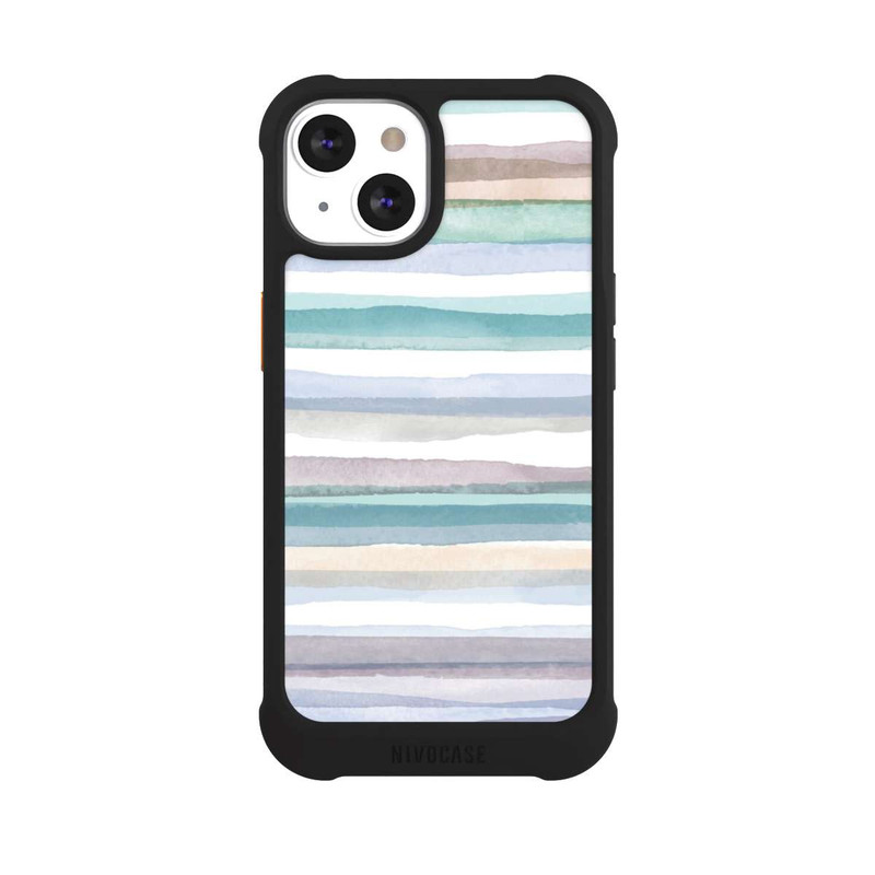 iPhone 13 NIVOmax Pastellfarbene Streifen Blau