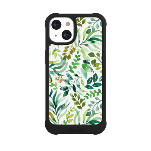 Apple iPhone 13 NIVOmax Aquarell Palmenblätter Botanisch Grün