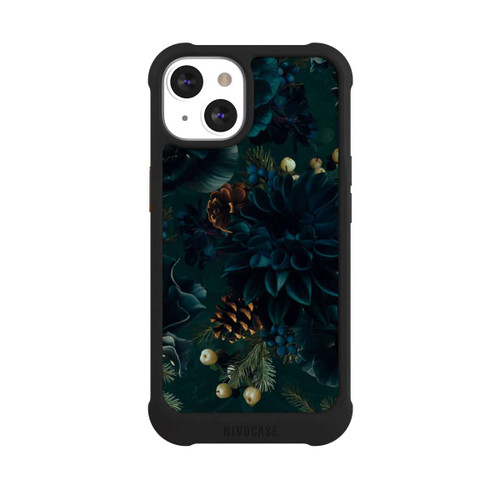 Apple iPhone 13 NIVOmax Flowers Pattern Green and Blue