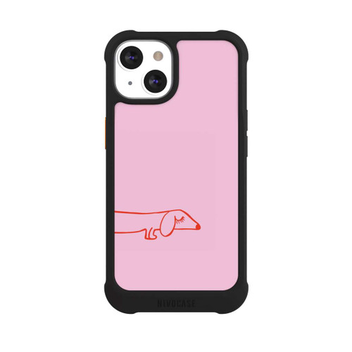 Apple iPhone 13 NIVOmax Dachshund Illustration Pink