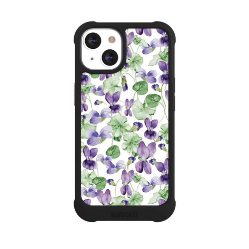 Apple iPhone 13 NIVOmax Purple Wildflowers Pattern Watercolor