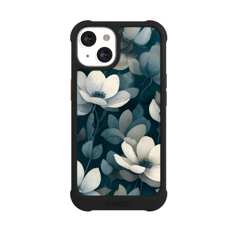 iPhone 13 NIVOmax Negative Flower Petrol White with AI