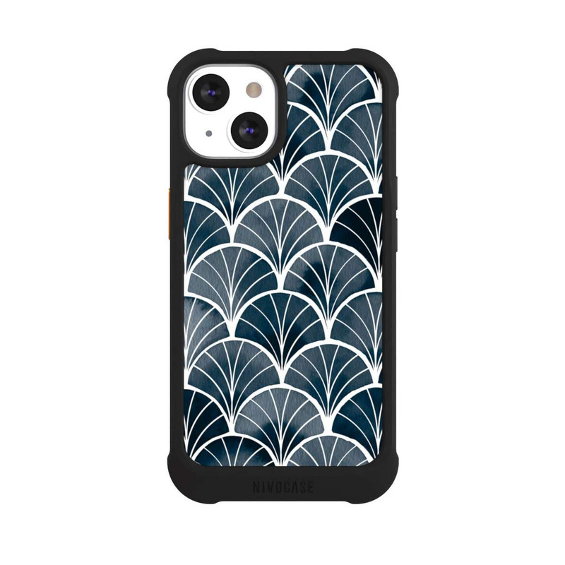 iPhone 13 NIVOmax Botanische Brise Art Deco Grau
