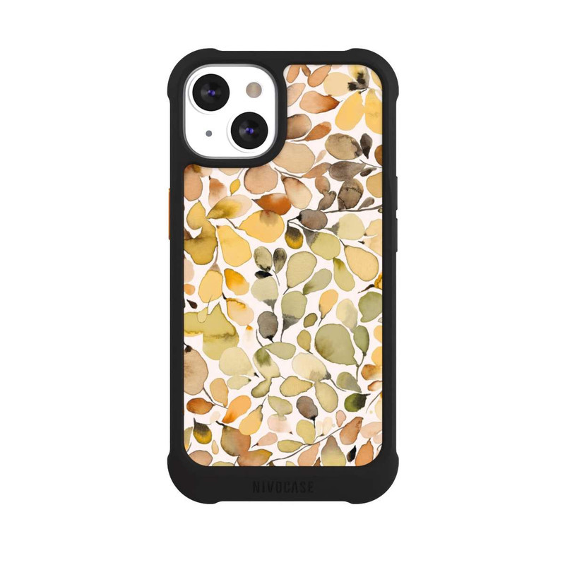 iPhone 13 NIVOmax Eukalyptus Aquarellblätter Braun Herbst