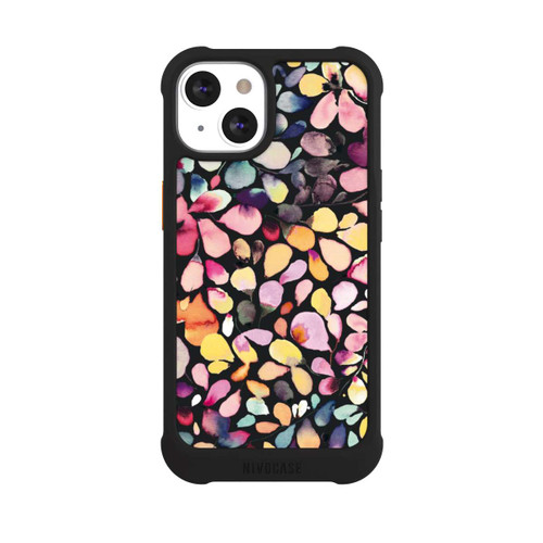 Apple iPhone 13 NIVOmax Eucalyptus Watercolor Leaves Black