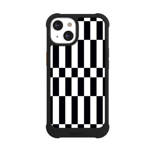 Apple iPhone 13 NIVOmax Checked Abstract Bold Black and White Color Block
