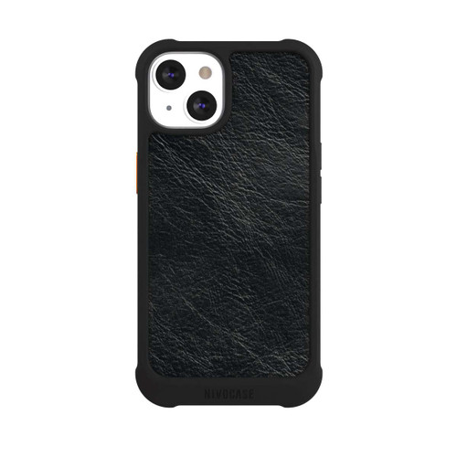 Apple iPhone 13 NIVOmax Schwarzer Lederlook Hintergrund