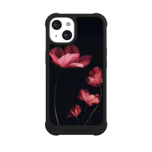 Apple iPhone 13 NIVOmax Burgunder Blüten schwarz