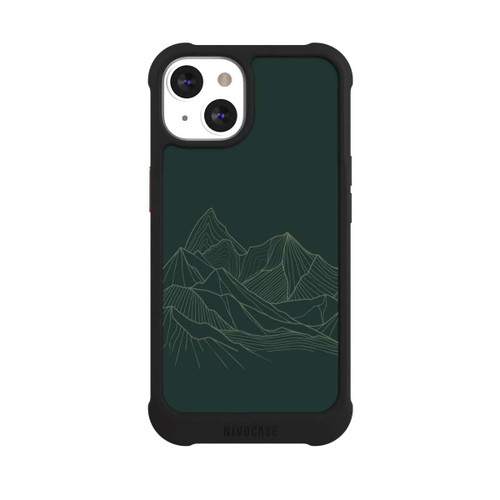 Apple iPhone 13 NIVOmax Berg Line Art Grün