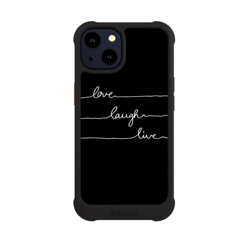 iPhone 14 NIVOmax Love Laugh Live weiß/schwarz