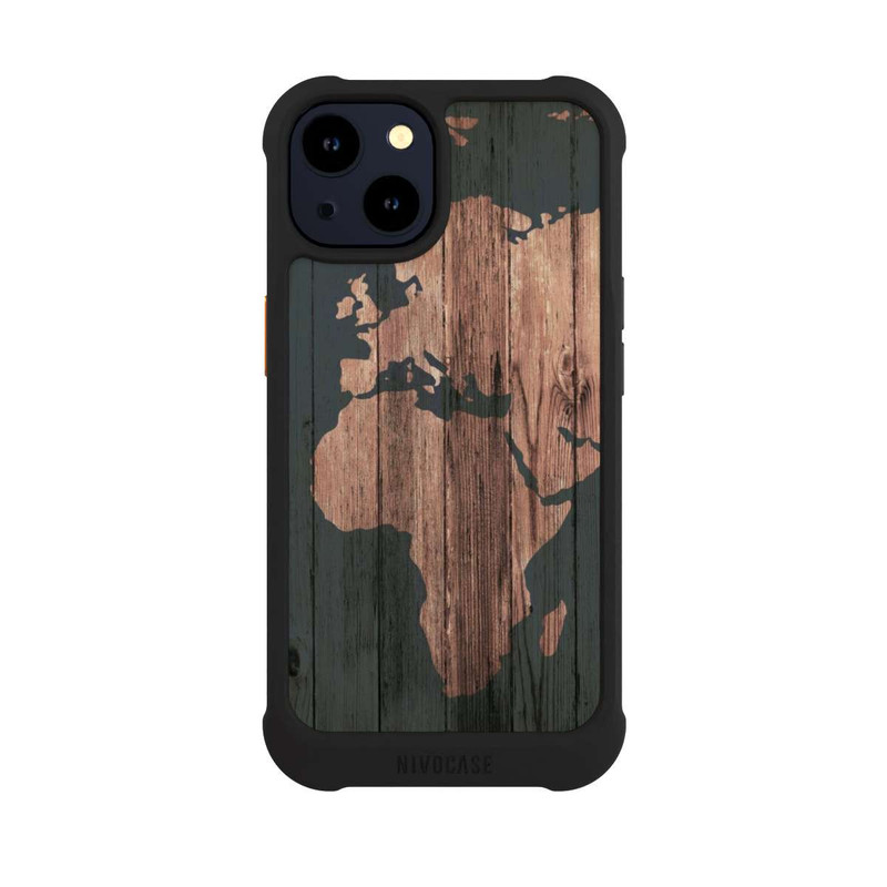 iPhone 14 NIVOmax Wooden World Map