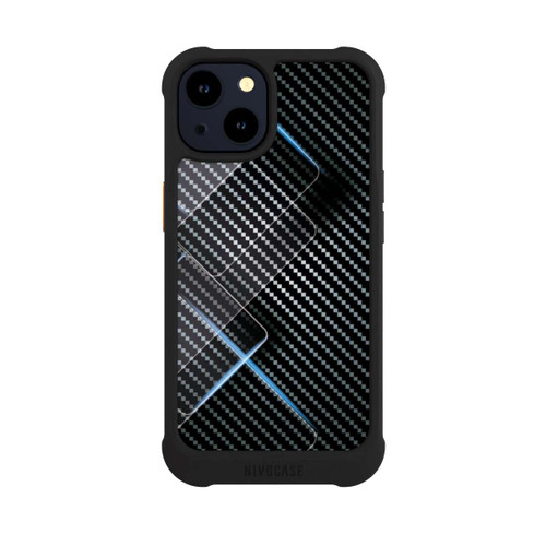 Apple iPhone 14 NIVOmax Blaue Linien auf Karbon