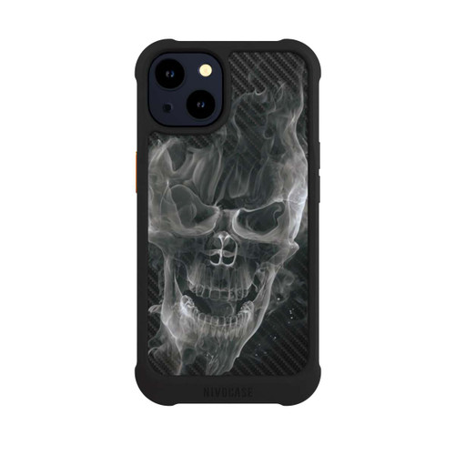 Apple iPhone 14 NIVOmax rauchender Totenkopf Carbon