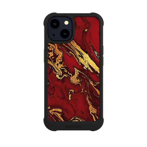 Apple iPhone 14 NIVOmax Red Gold Marble Look