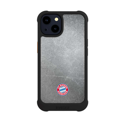 Apple iPhone 14 NIVOmax Logo FCB Classique Petit - Coloré sur Fond Métallique