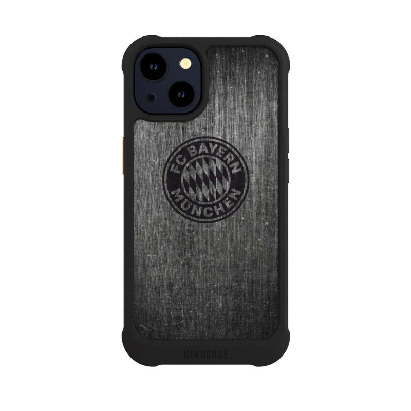 iPhone 14 NIVOmax Metalllook FCB Logo einfarbig