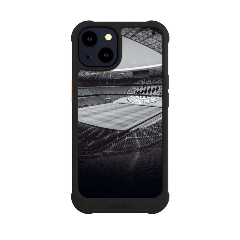 iPhone 14 NIVOmax Stade FC Bayern - Noir Blanc