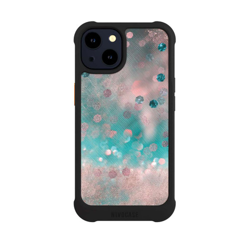 Apple iPhone 14 NIVOmax Türkis-glamouröser Glitzerlook