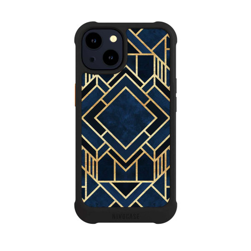 Apple iPhone 14 NIVOmax Kunst Deko Blau Golddruck