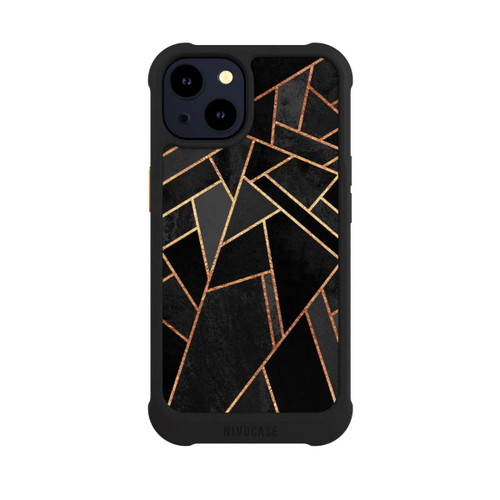 Apple iPhone 14 NIVOmax Schwarze Nacht Gold Druck
