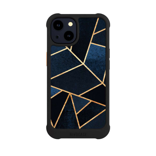 Apple iPhone 14 NIVOmax Navy Stein Golddruck