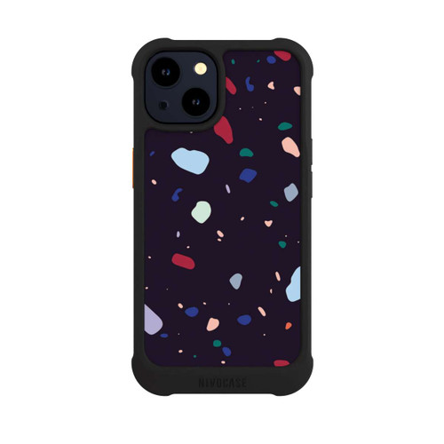Apple iPhone 14 NIVOmax Moderner dunkel abgerundeter Terrazzo