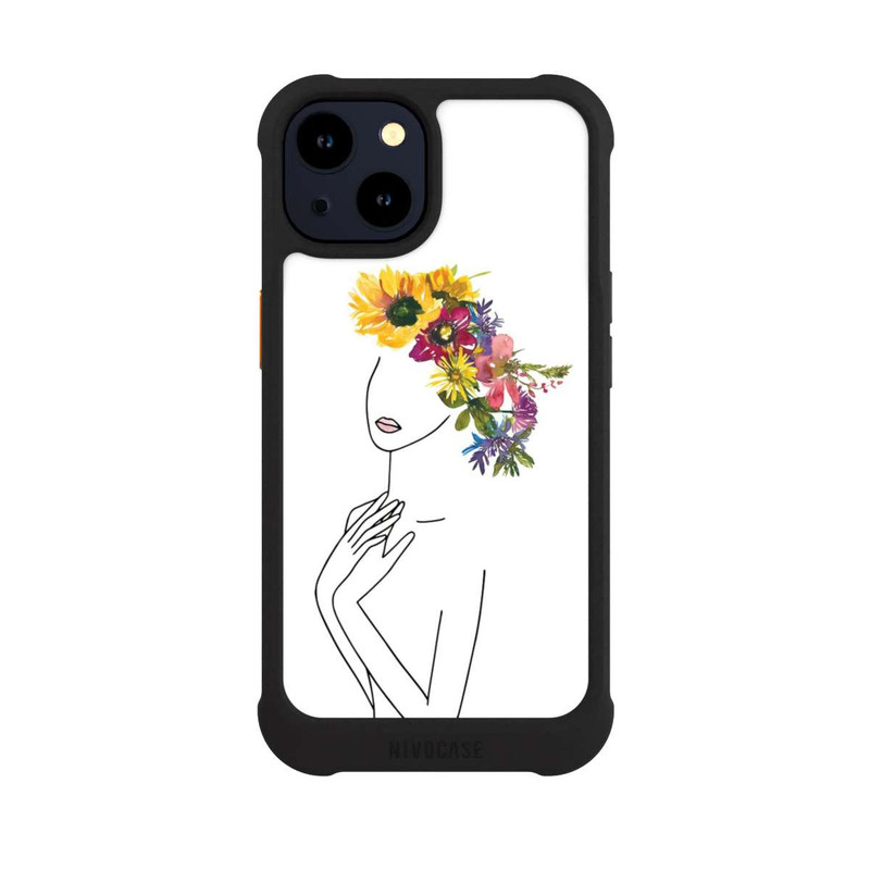 iPhone 14 NIVOmax Line Art Woman flowercrown