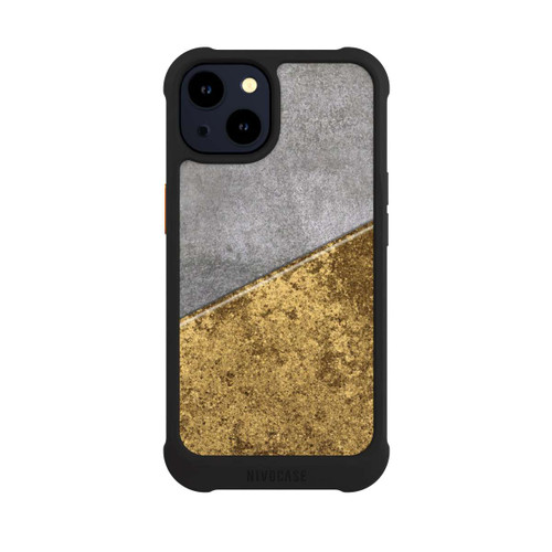 Apple iPhone 14 NIVOmax Beton und Goldlook